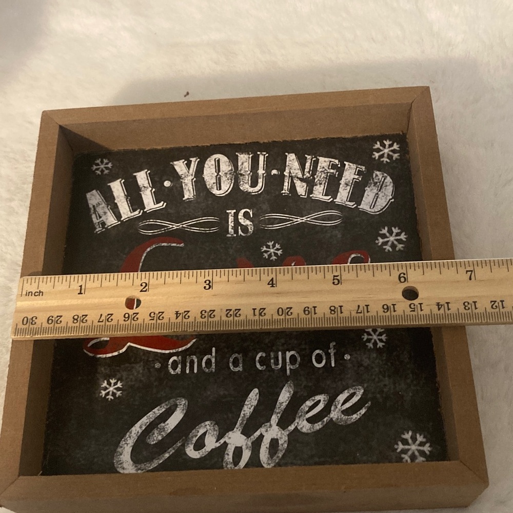 Rustic Love and Coffee Tabletop Sign - Picture 5 of 5